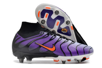 Nike Air Zoom Mercurial Superfly 9 Elite SG High-Tops Soccer Cleats - Purple/Black/Orange