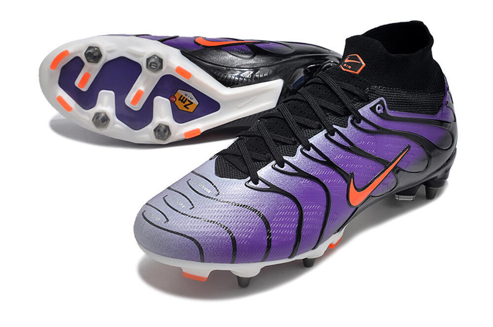 Nike Air Zoom Mercurial Superfly 9 Elite SG High-Tops Soccer Cleats - Purple/Black/Orange 3
