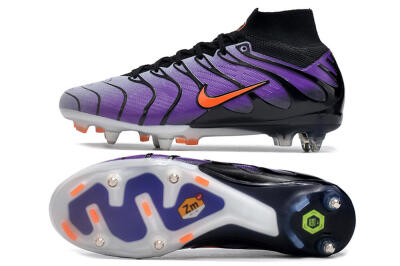 Nike Air Zoom Mercurial Superfly 9 Elite SG High-Tops Soccer Cleats - Purple/Black/Orange