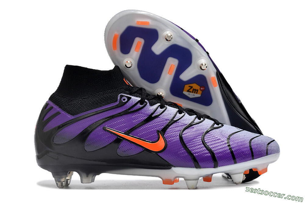 Nike Air Zoom Mercurial Superfly 9 Elite SG High-Tops Soccer Cleats - Purple/Black/Orange 0