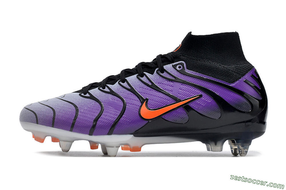 Nike Air Zoom Mercurial Superfly 9 Elite SG High-Tops Soccer Cleats - Purple/Black/Orange 2