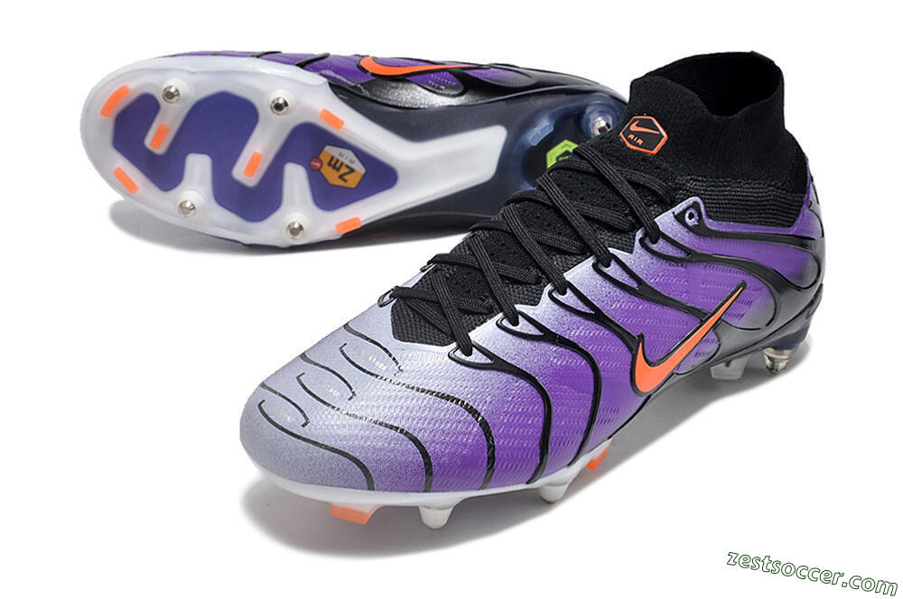 Nike Air Zoom Mercurial Superfly 9 Elite SG High-Tops Soccer Cleats - Purple/Black/Orange 3
