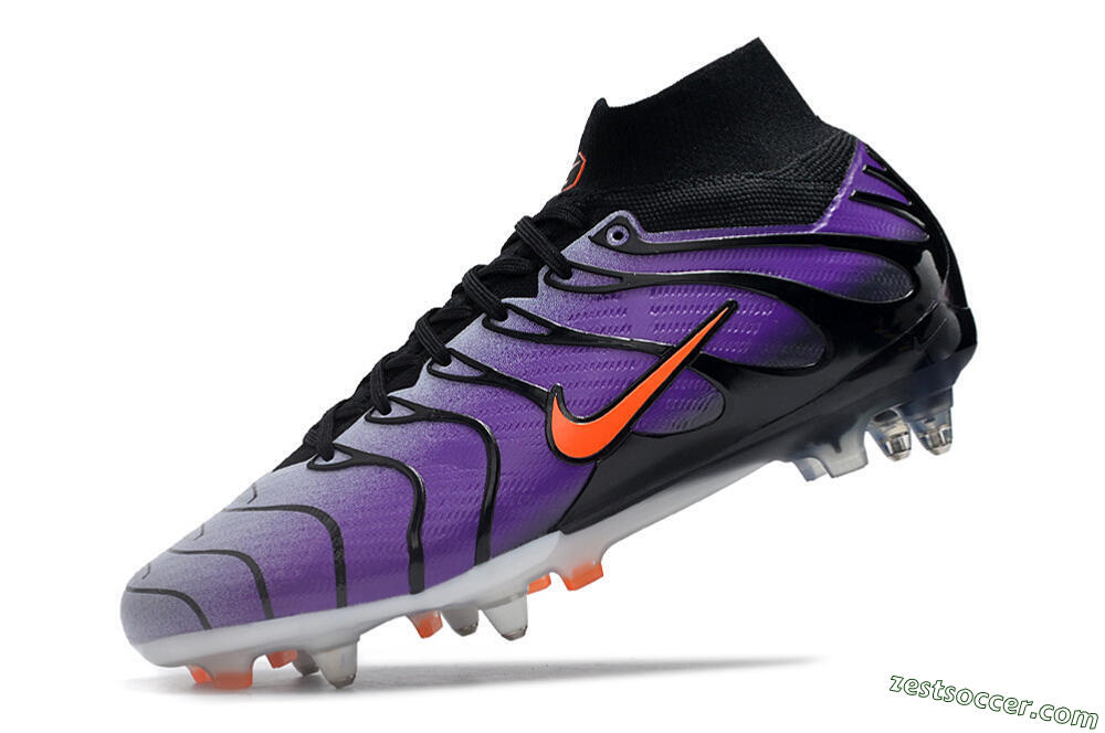 Nike Air Zoom Mercurial Superfly 9 Elite SG High-Tops Soccer Cleats - Purple/Black/Orange 5