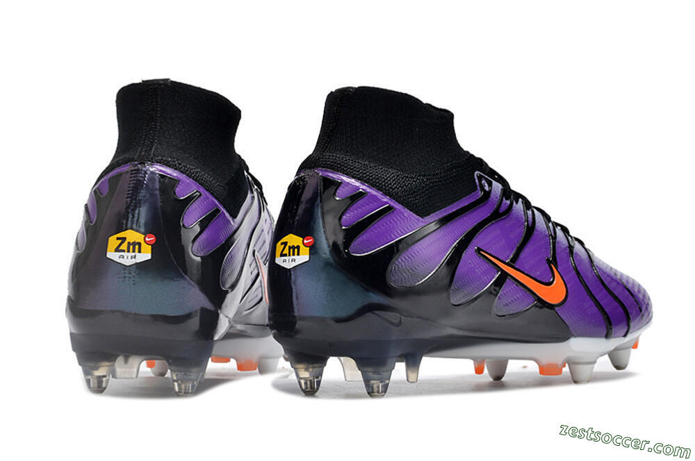 Nike Air Zoom Mercurial Superfly 9 Elite SG High-Tops Soccer Cleats - Purple/Black/Orange 6