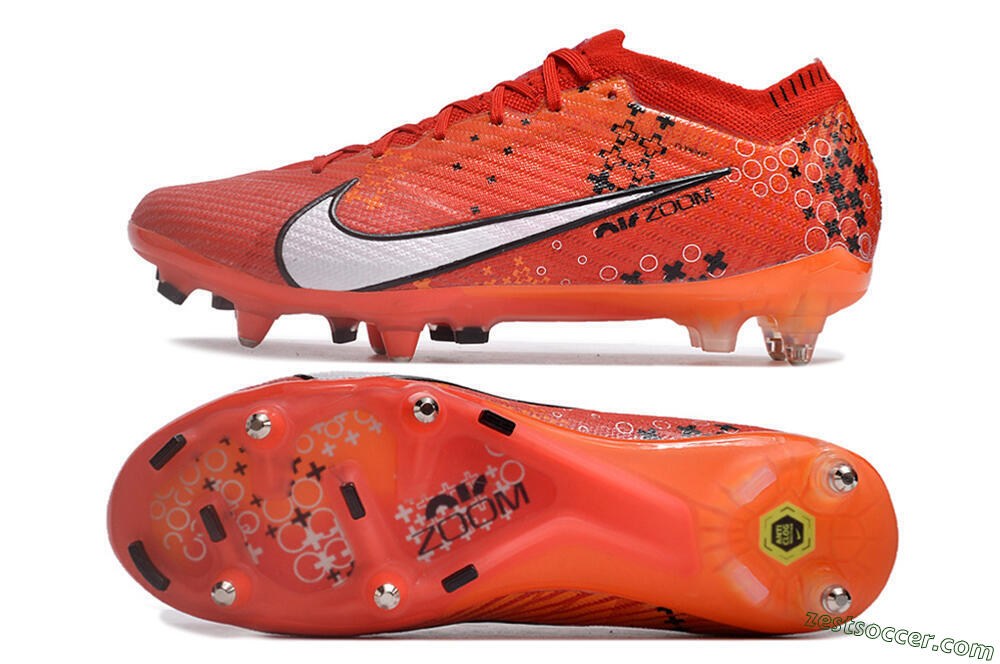 Nike Air Zoom Mercurial Vapor 15 Elite SG Low-Tops Soccer Cleats - Red/White/Black 1