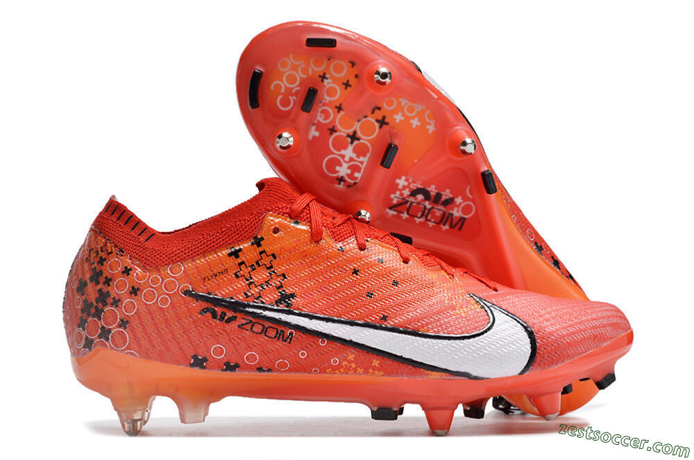 Nike Air Zoom Mercurial Vapor 15 Elite SG Low-Tops Soccer Cleats - Red/White/Black 0