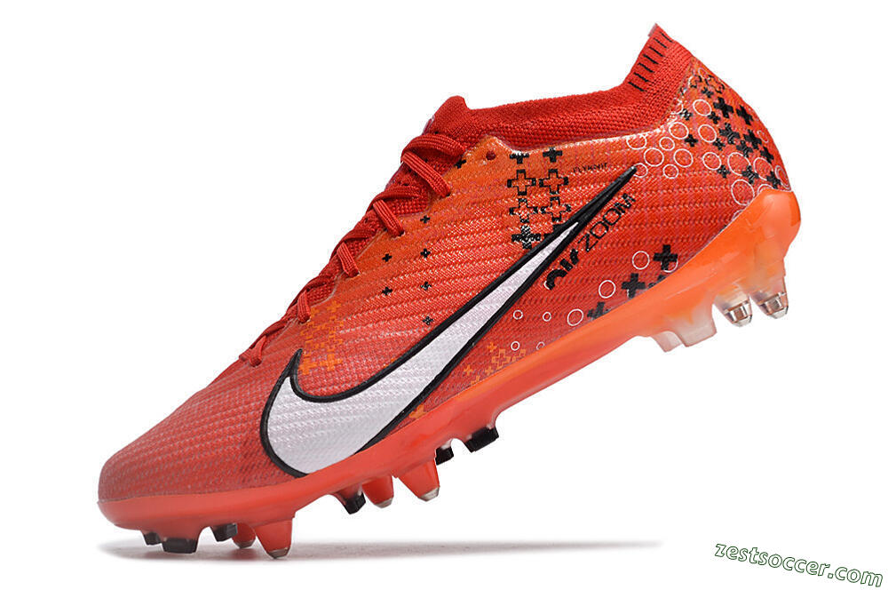 Nike Air Zoom Mercurial Vapor 15 Elite SG Low-Tops Soccer Cleats - Red/White/Black 5