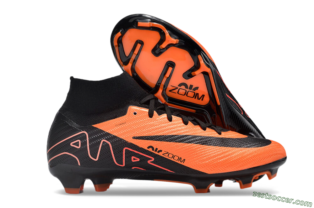 Nike Air Zoom Mercurial Superfly 9 Elite FG High-Tops Soccer Cleats - Orange/Black 0