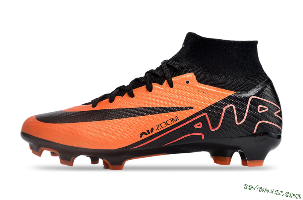 Nike Air Zoom Mercurial Superfly 9 Elite FG High-Tops Soccer Cleats - Orange/Black 2