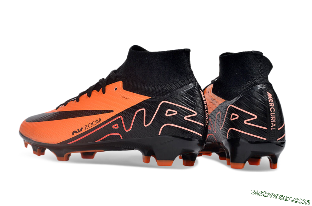 Nike Air Zoom Mercurial Superfly 9 Elite FG High-Tops Soccer Cleats - Orange/Black 4