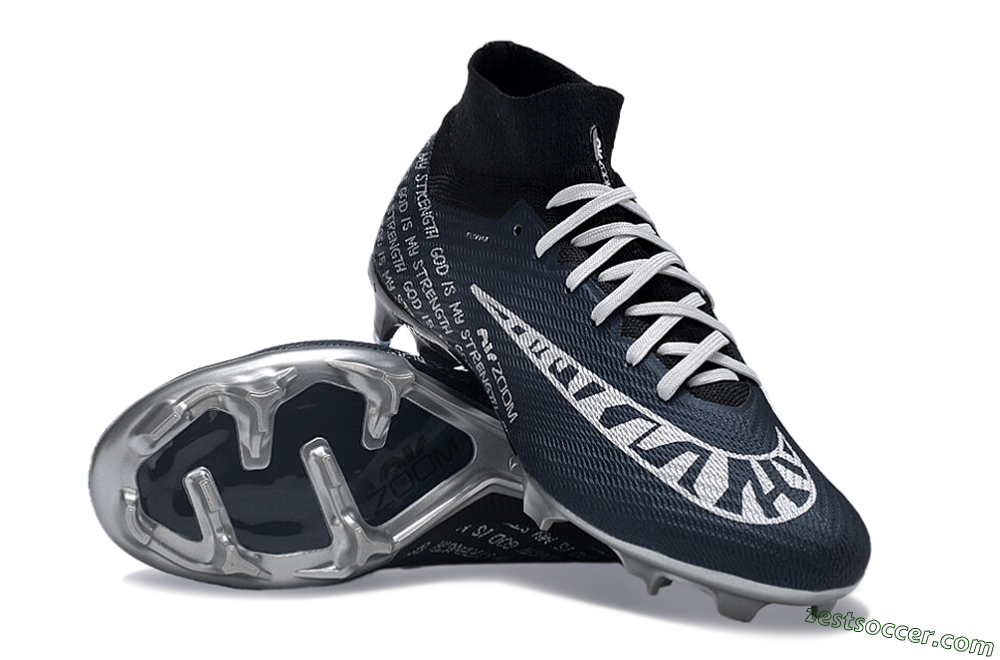 Nike Air Zoom Mercurial Superfly 9 Elite FG High-Tops Soccer Cleats - Blue/Black/Silver 1