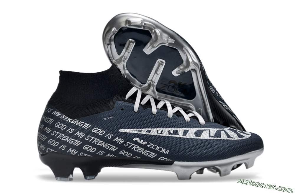 Nike Air Zoom Mercurial Superfly 9 Elite FG High-Tops Soccer Cleats - Blue/Black/Silver 0