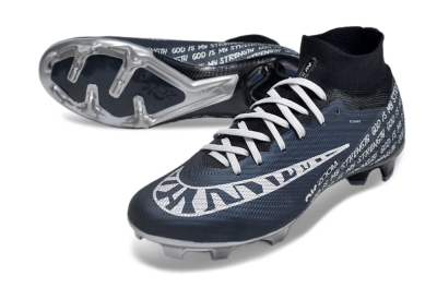 Nike Air Zoom Mercurial Superfly 9 Elite FG High-Tops Soccer Cleats - Blue/Black/Silver