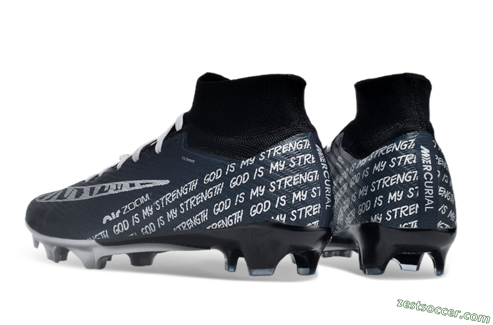 Nike Air Zoom Mercurial Superfly 9 Elite FG High-Tops Soccer Cleats - Blue/Black/Silver 4