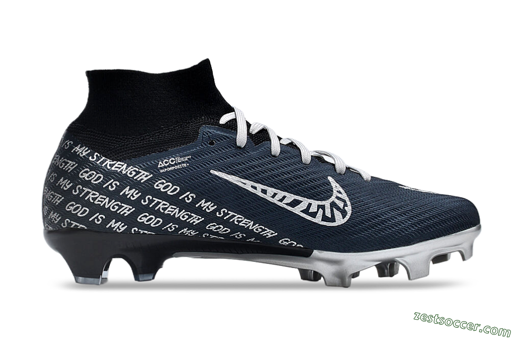 Nike Air Zoom Mercurial Superfly 9 Elite FG High-Tops Soccer Cleats - Blue/Black/Silver 5