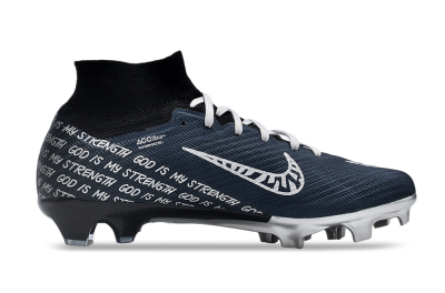 Nike Air Zoom Mercurial Superfly 9 Elite FG High-Tops Soccer Cleats - Blue/Black/Silver