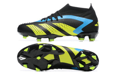 Adidas Predator Accuracy.1 FG High-Tops Soccer Cleats - Black/Blue/Yellow