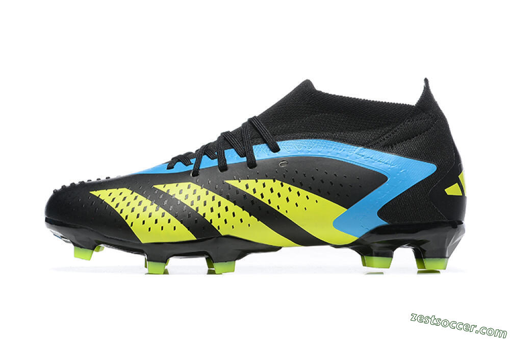 Adidas Predator Accuracy.1 FG High-Tops Soccer Cleats - Black/Blue/Yellow 2