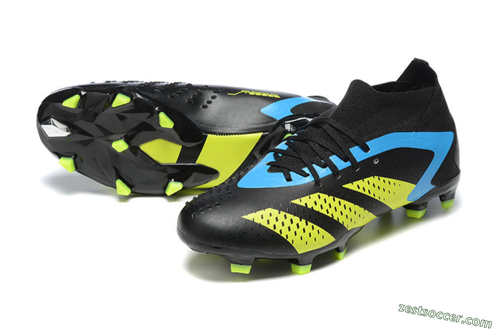 Adidas Predator Accuracy.1 FG High-Tops Soccer Cleats - Black/Blue/Yellow 3