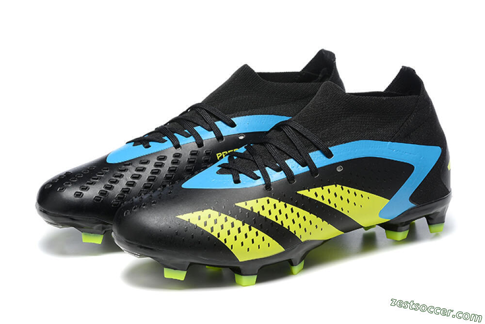 Adidas Predator Accuracy.1 FG High-Tops Soccer Cleats - Black/Blue/Yellow 5
