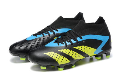 Adidas Predator Accuracy.1 FG High-Tops Soccer Cleats - Black/Blue/Yellow