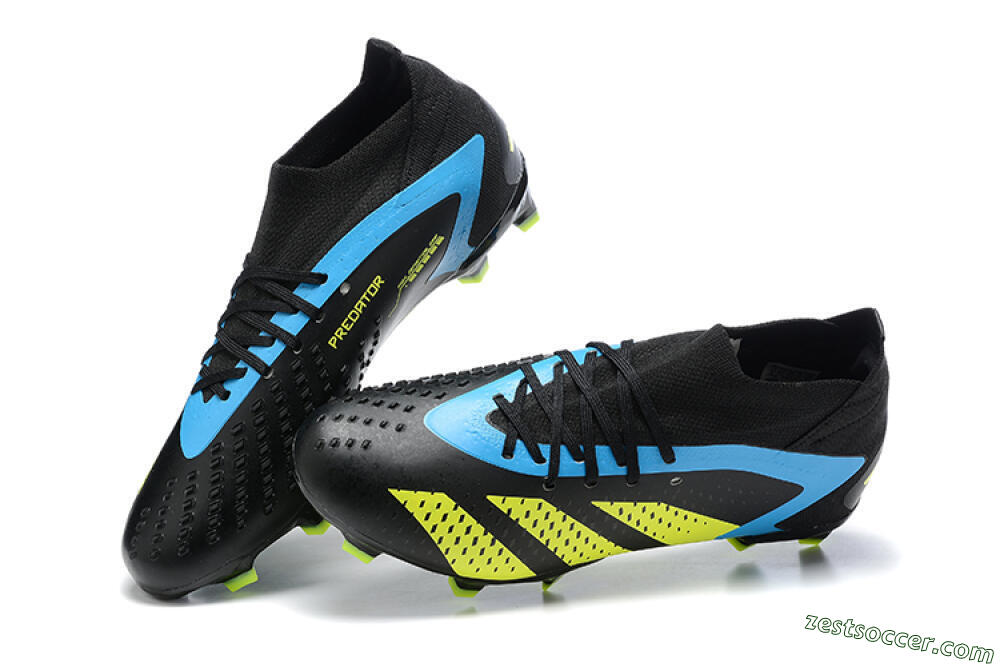 Adidas Predator Accuracy.1 FG High-Tops Soccer Cleats - Black/Blue/Yellow 6