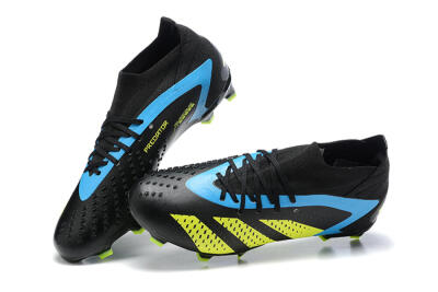 Adidas Predator Accuracy.1 FG High-Tops Soccer Cleats - Black/Blue/Yellow