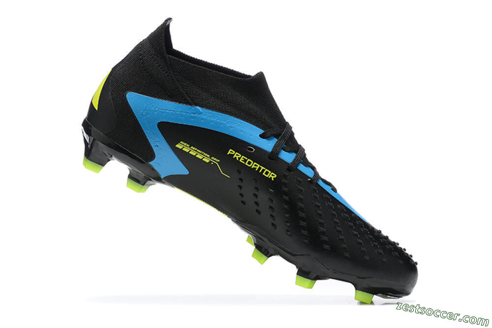 Adidas Predator Accuracy.1 FG High-Tops Soccer Cleats - Black/Blue/Yellow 7