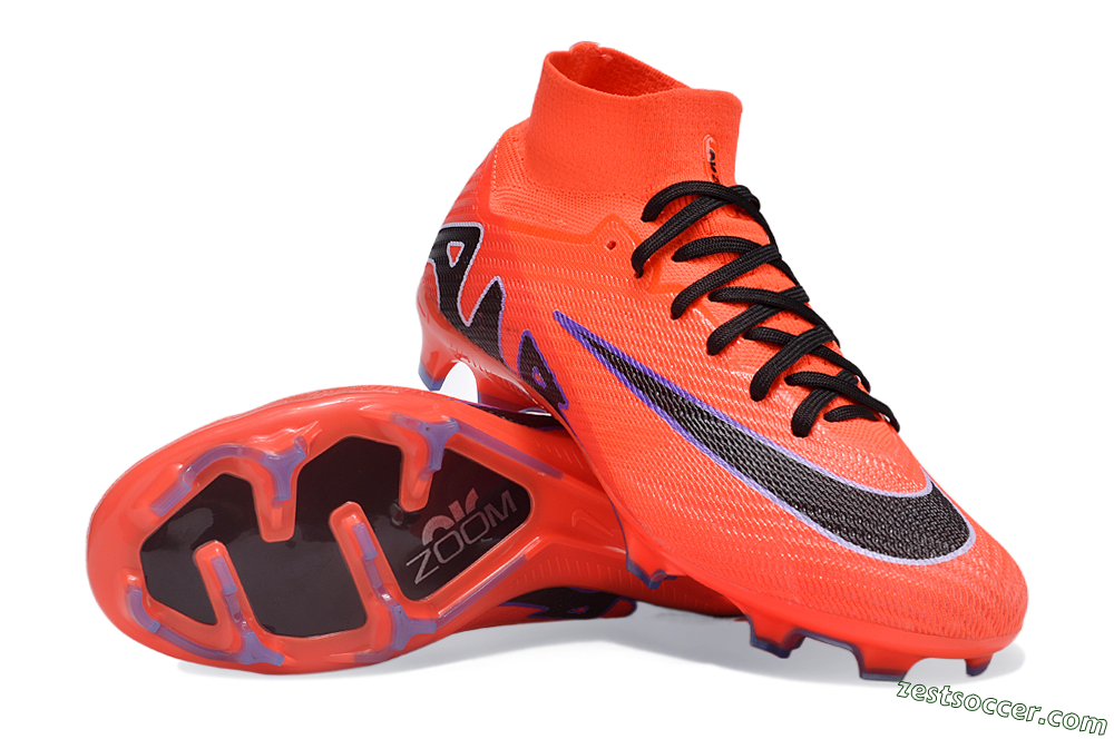 Nike Air Zoom Mercurial Superfly 9 Elite FG High-Tops Soccer Cleats - Red/Black/Purple 1