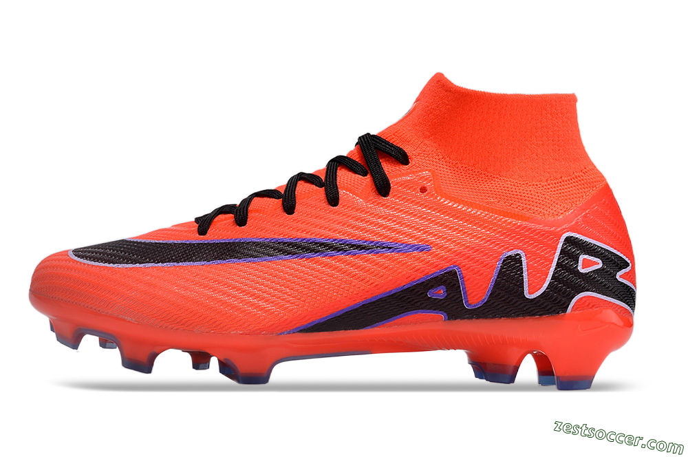 Nike Air Zoom Mercurial Superfly 9 Elite FG High-Tops Soccer Cleats - Red/Black/Purple 2