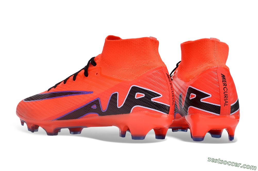 Nike Air Zoom Mercurial Superfly 9 Elite FG High-Tops Soccer Cleats - Red/Black/Purple 4