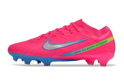 Nike Air Zoom Mercurial Vapor 15 Elite FG Low-Tops Soccer Cleats - Pink/Silver/Blue