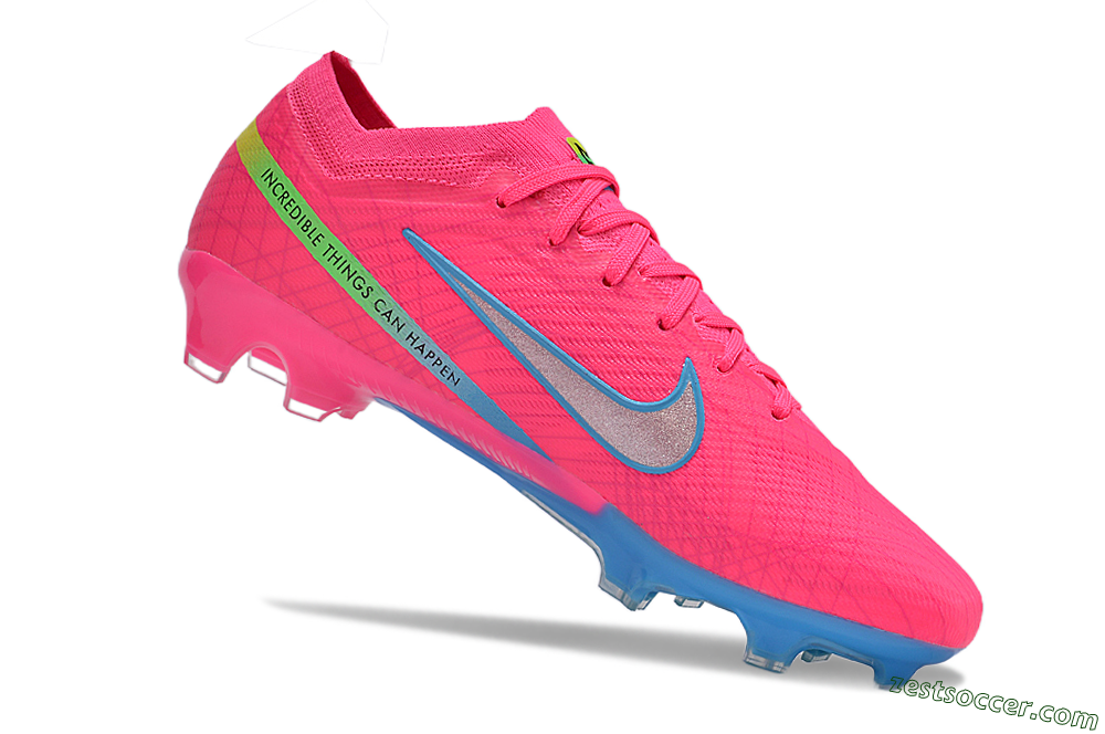 Nike Air Zoom Mercurial Vapor 15 Elite FG Low-Tops Soccer Cleats - Pink/Silver/Blue 4