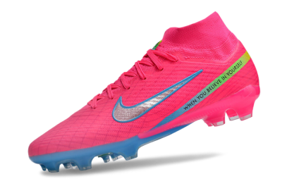 Nike Air Zoom Mercurial Superfly 9 Elite FG High-Tops Soccer Cleats - Pink/Silver/Blue
