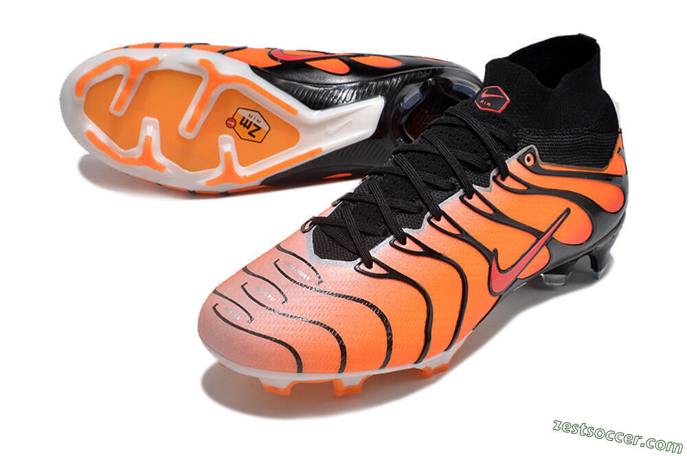 Nike Air Zoom Mercurial Superfly 9 Elite FG High-Tops Soccer Cleats - Orange/Black/Red 3