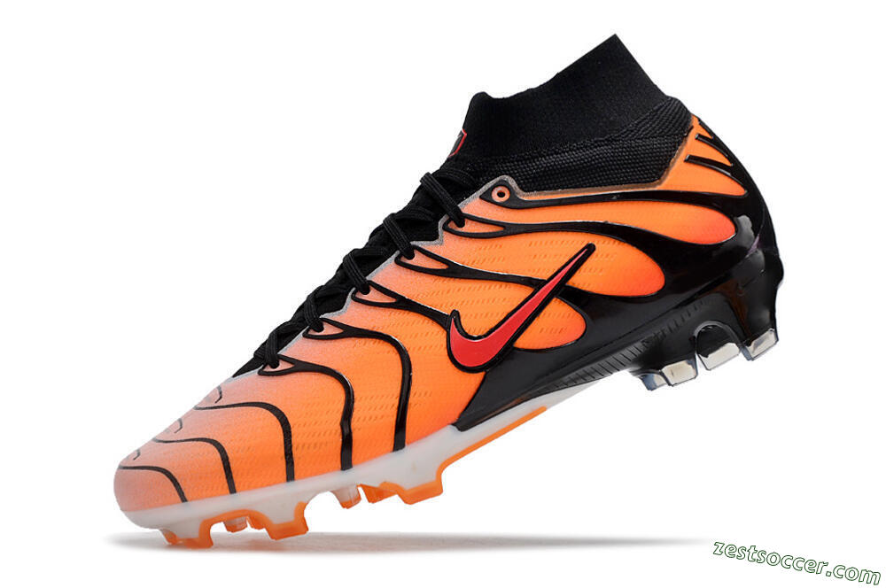 Nike Air Zoom Mercurial Superfly 9 Elite FG High-Tops Soccer Cleats - Orange/Black/Red 5