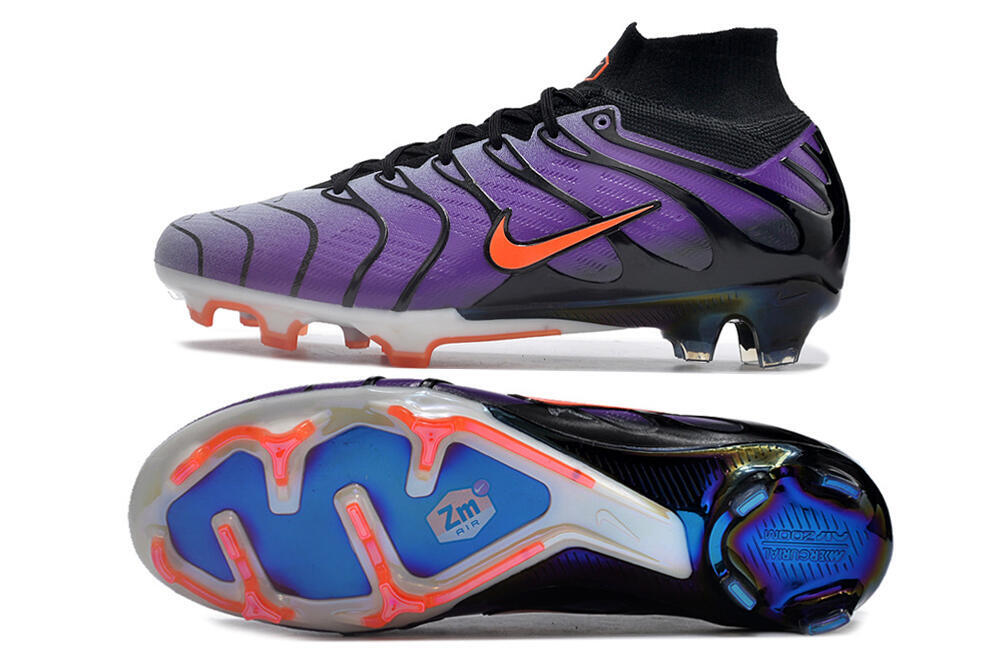 Nike Air Zoom Mercurial Superfly 9 Elite FG High-Tops Soccer Cleats - Purple/Black/Orange/Gold 1