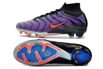 Nike Air Zoom Mercurial Superfly 9 Elite FG High-Tops Soccer Cleats - Purple/Black/Orange/Gold