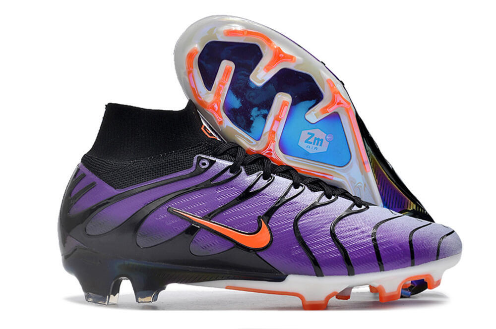 Nike Air Zoom Mercurial Superfly 9 Elite FG High-Tops Soccer Cleats - Purple/Black/Orange/Gold 0