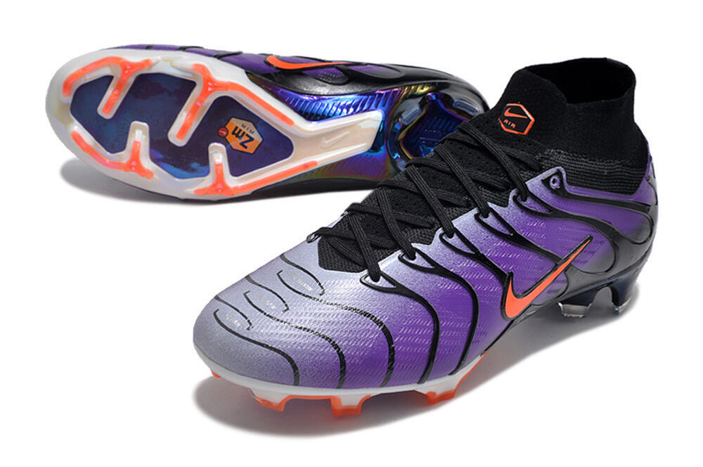 Nike Air Zoom Mercurial Superfly 9 Elite FG High-Tops Soccer Cleats - Purple/Black/Orange/Gold 3