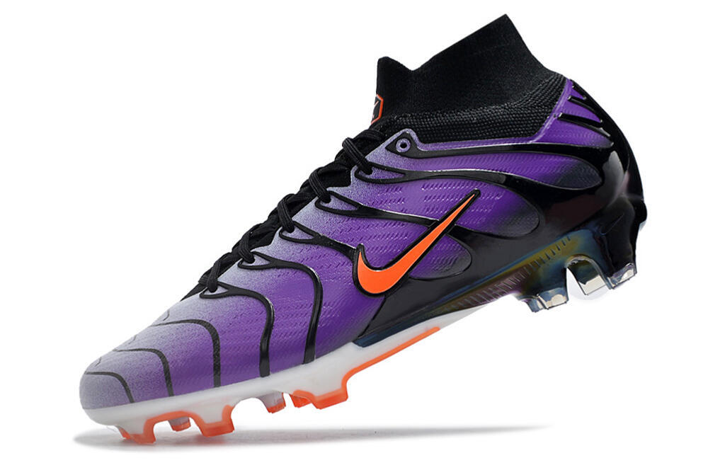 Nike Air Zoom Mercurial Superfly 9 Elite FG High-Tops Soccer Cleats - Purple/Black/Orange/Gold 5