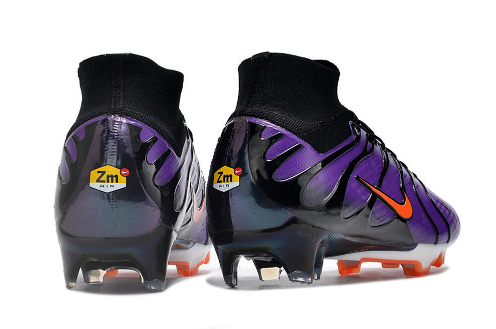 Nike Air Zoom Mercurial Superfly 9 Elite FG High-Tops Soccer Cleats - Purple/Black/Orange/Gold 6