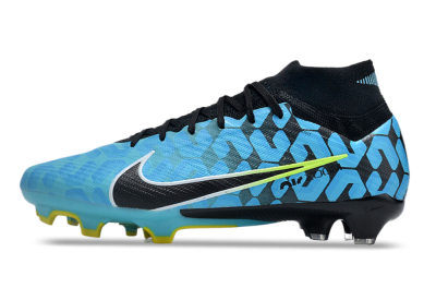 Nike Air Zoom Mercurial Superfly 9 Elite FG High-Tops Soccer Cleats - Blue/Black/White/Green