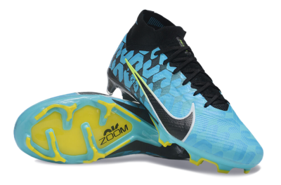 Nike Air Zoom Mercurial Superfly 9 Elite FG High-Tops Soccer Cleats - Blue/Black/White/Green