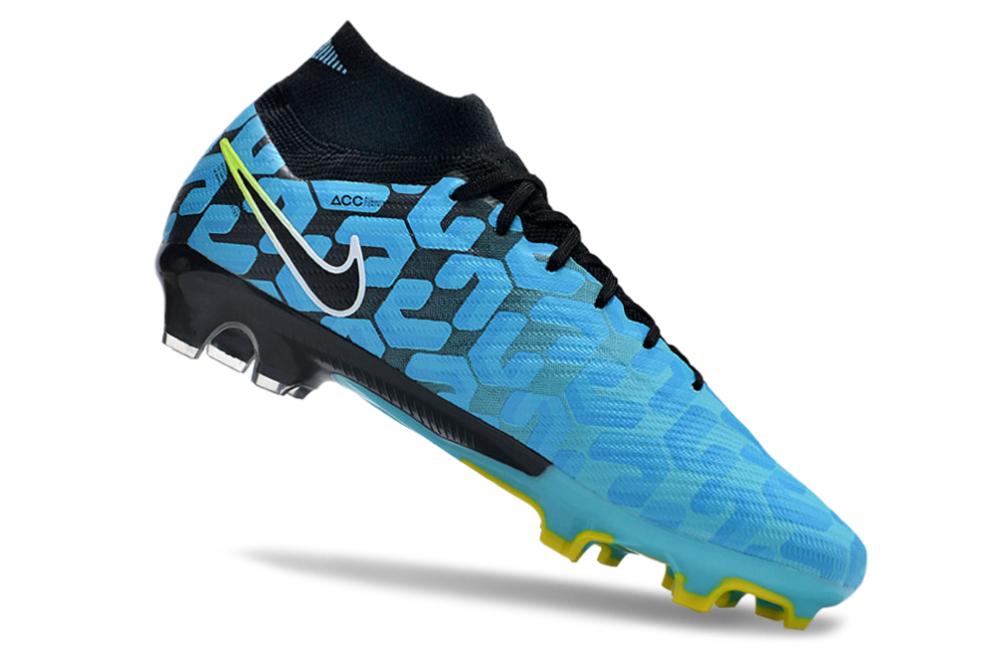 Nike Air Zoom Mercurial Superfly 9 Elite FG High-Tops Soccer Cleats - Blue/Black/White/Green 4