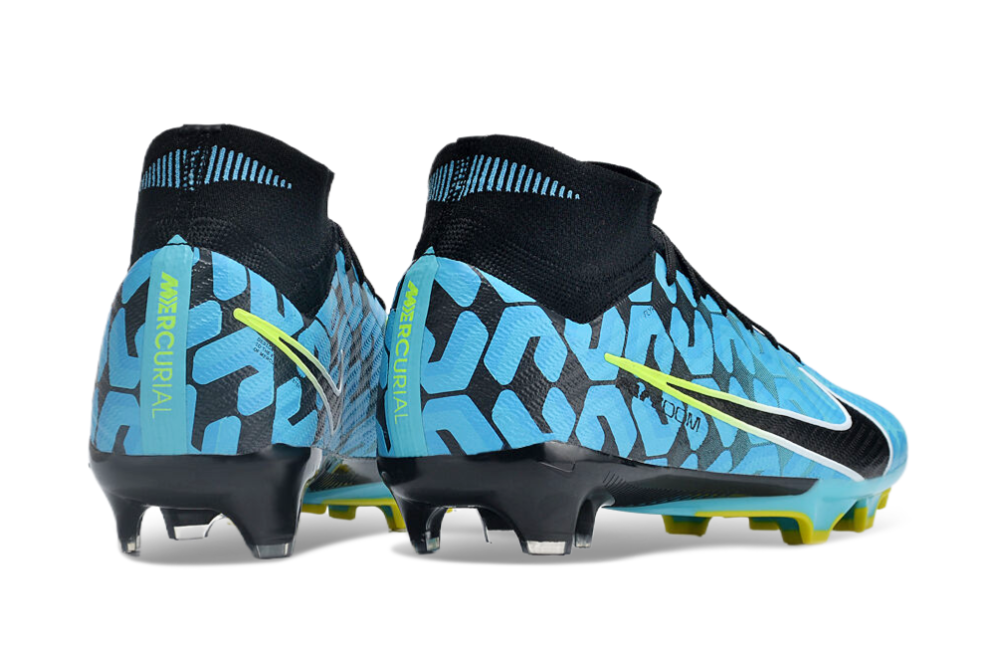 Nike Air Zoom Mercurial Superfly 9 Elite FG High-Tops Soccer Cleats - Blue/Black/White/Green 6