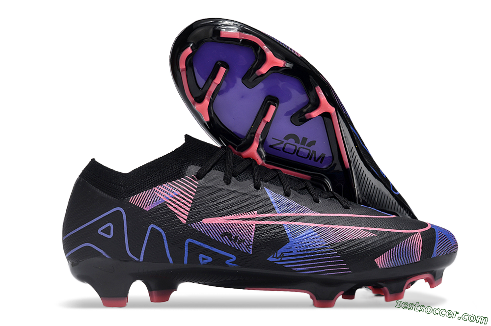 Nike Air Zoom Mercurial Vapor 15 Elite FG Low-Tops Soccer Cleats - Black/Purple/Pink 0