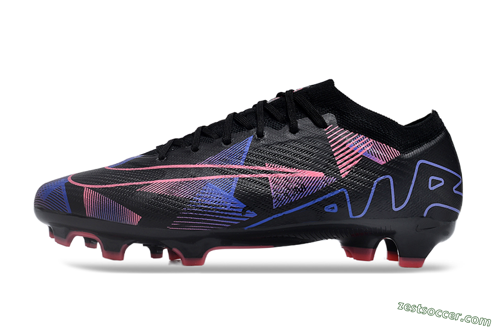Nike Air Zoom Mercurial Vapor 15 Elite FG Low-Tops Soccer Cleats - Black/Purple/Pink 2