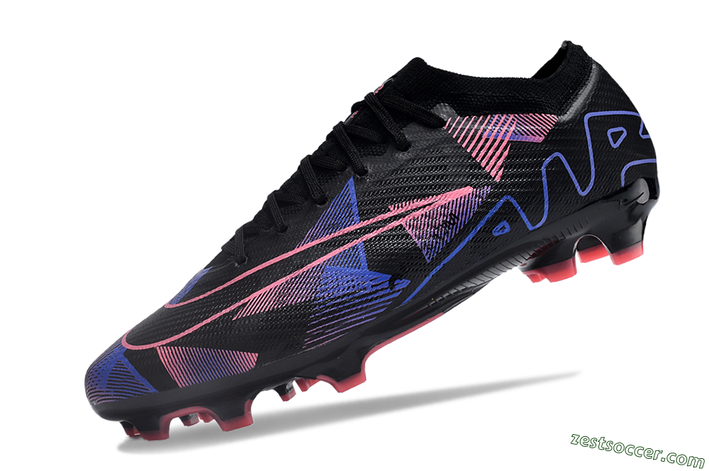 Nike Air Zoom Mercurial Vapor 15 Elite FG Low-Tops Soccer Cleats - Black/Purple/Pink 5