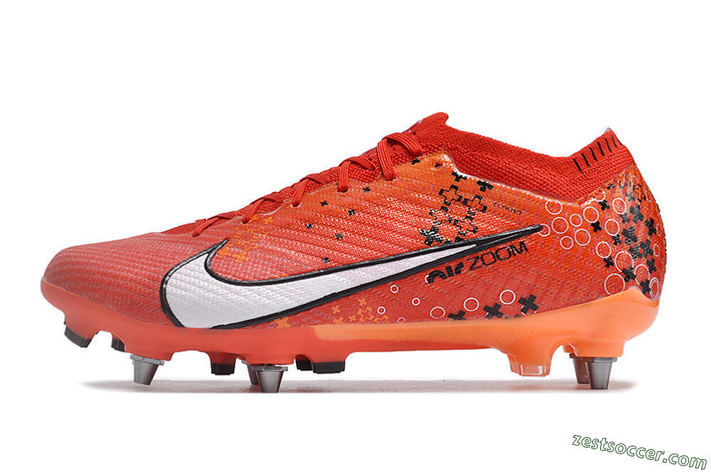 Nike Air Zoom Mercurial Vapor 15 SG Low-Tops Soccer Cleats - Red/White/Black 2